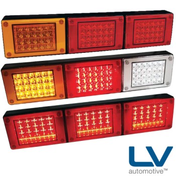 LV LED Combination Lamps - Stop / Tail / Indicator / Reverse, Multivolt with 1m Cable